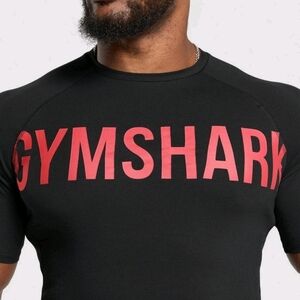 Gymshark Prime Muscle Fit T-Shirt Black Red Logo Medium NEW Sold Out